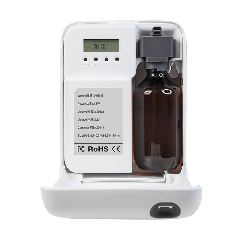 SCENT 125 – מבט פנימי עם מיכל תמצית 200 מ״ל ומסך בקרה דיגיטלי